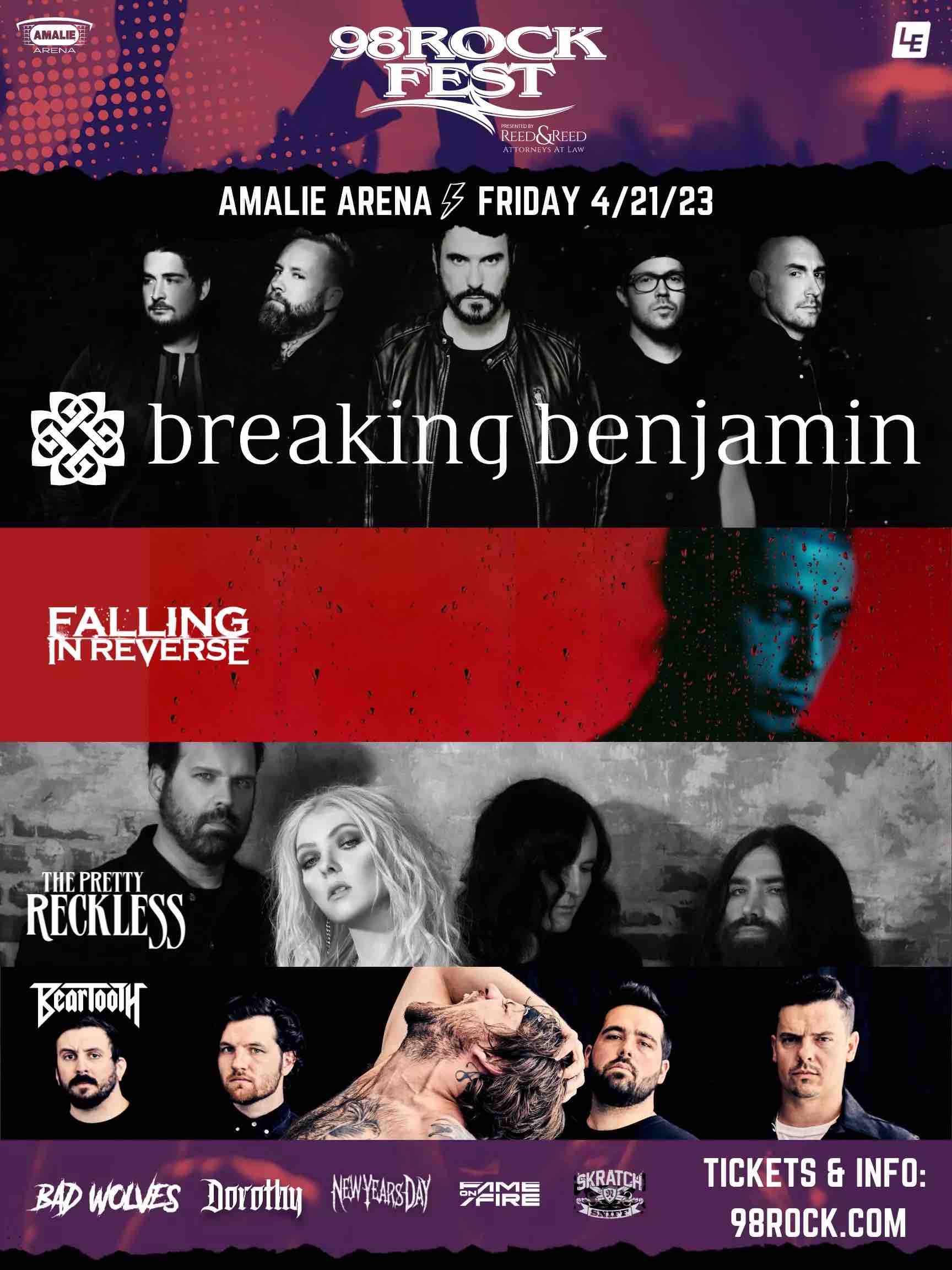 98Rockfest: Breaking Benjamin, Falling In Reverse, The Pretty Reckless, Beartooth & Bad Wolves at Falling in Reverse Concert Tickets